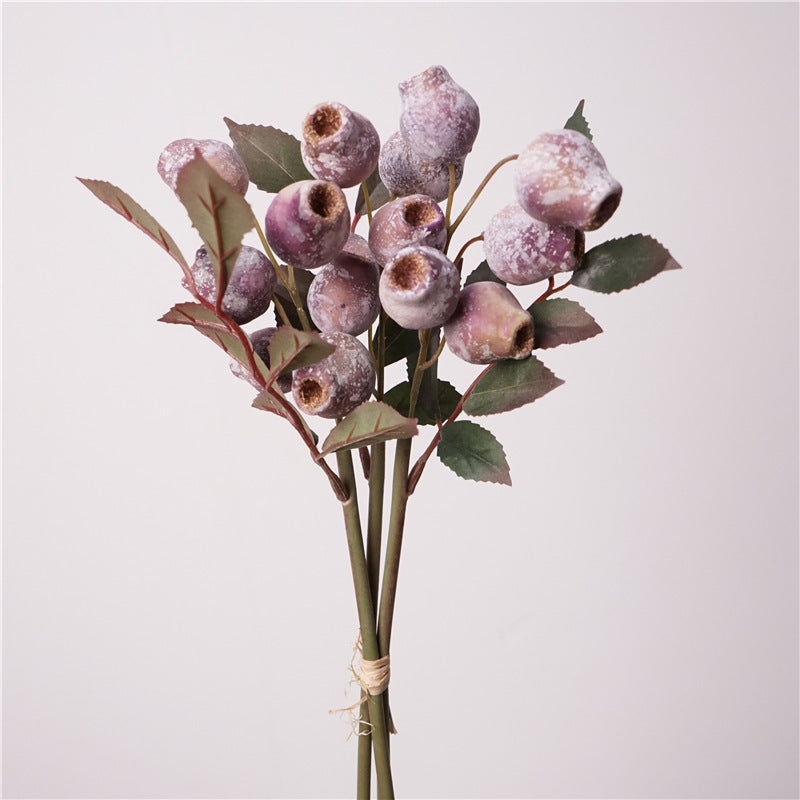 3 STK 30 cm künstliche Pfeifenfruchtzweige, künstliche Lithocarpus pachylepis Früchte