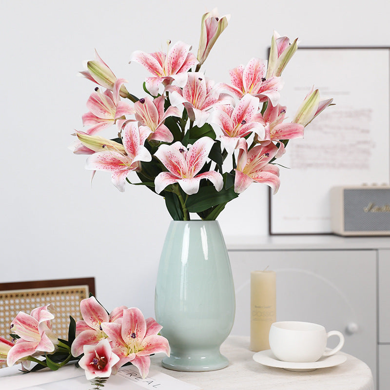 72 cm künstliche Tigerlilien mit echtem Touch – Blumenstrauß aus künstlichen Blumen, Tischzentren-Arrangements für Hochzeiten, zu Hause, Parties, Gärten und Büros als Dekoration