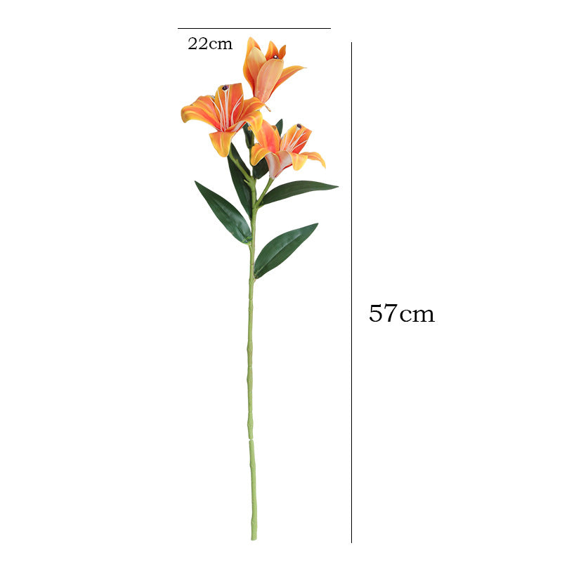 57 cm künstliche Tigerlilien mit echtem Touch – Blumenstrauß aus künstlichen Blumen, Tischzentren-Arrangements für Hochzeiten, zu Hause, Parties, Gärten und Büros als Dekoration