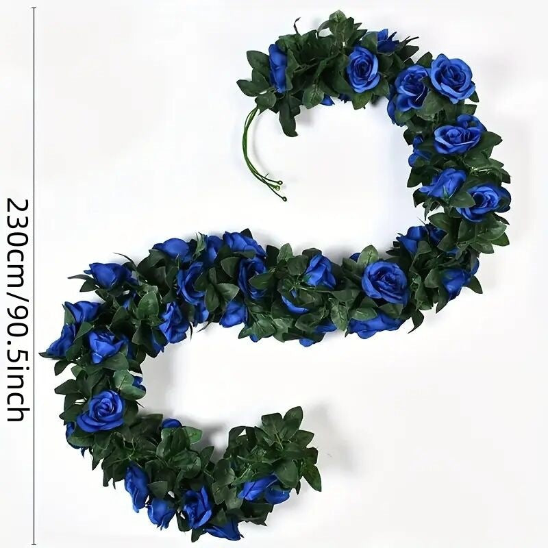3er-Set künstliche Rosengirlande (Weingirlande-Hängemodus), gefertigt aus hochwertiger Seide. Diese künstlichen Blumen eignen sich perfekt für Außen- und Innenhochzeiten, Wanddekorationen und weitere Anlässe