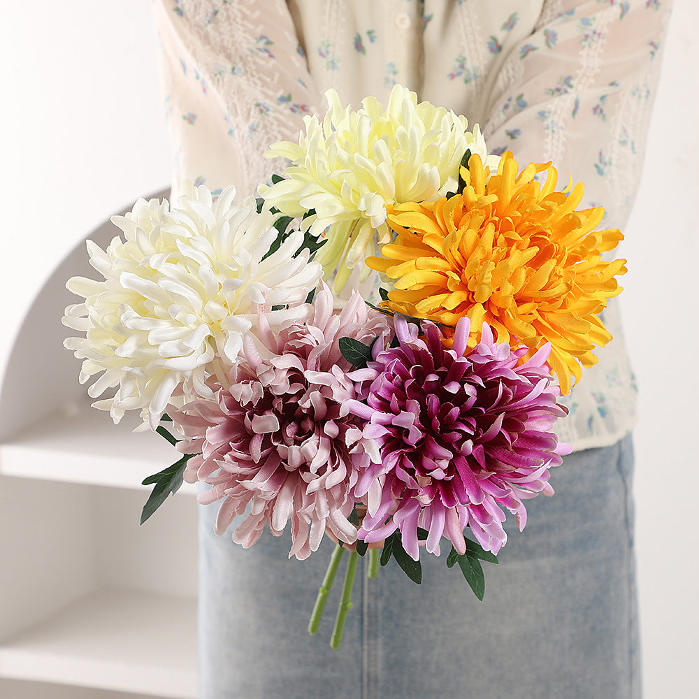 Großhandel 45cm Kunst-Pfingstrosen "Claw Chrysanthemum Premium Kräuselblumen für Party-Dekoration