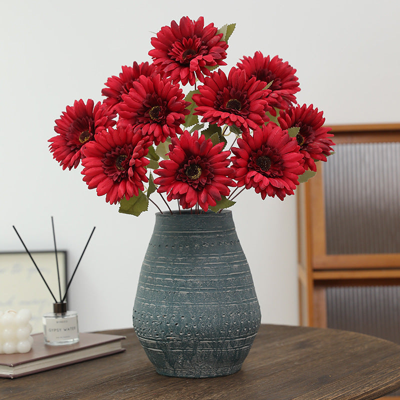 49cm künstlicher Gerbera-Busch – 9 Stiele für Herbst- und Winterdekoration