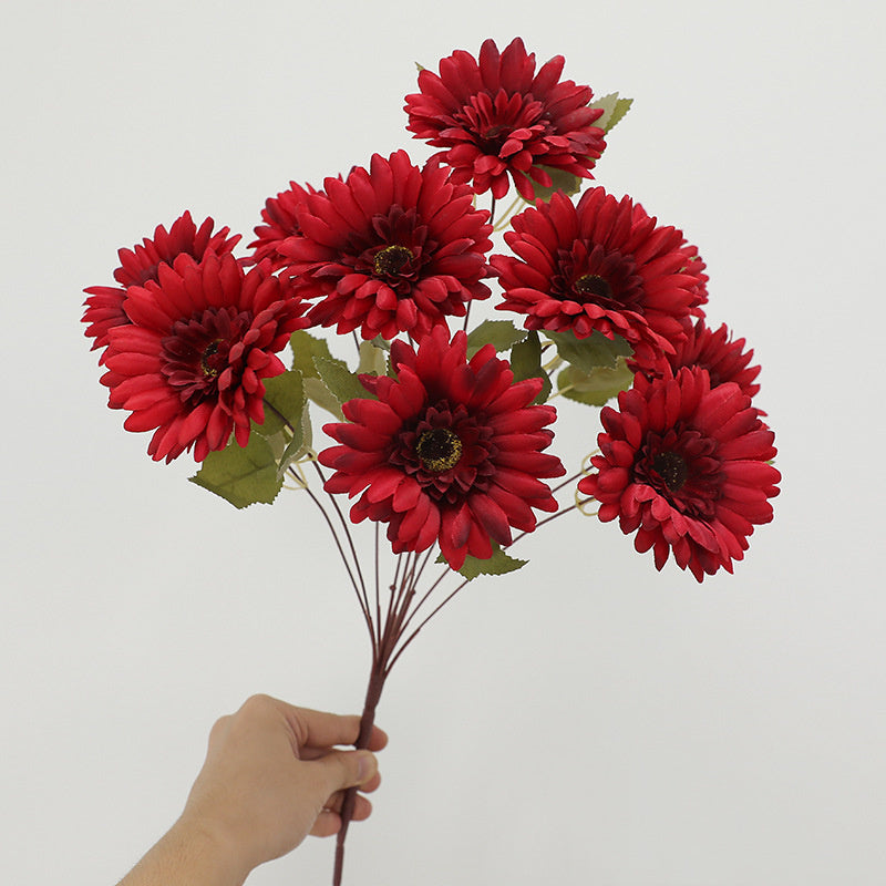 49cm künstlicher Gerbera-Busch – 9 Stiele für Herbst- und Winterdekoration