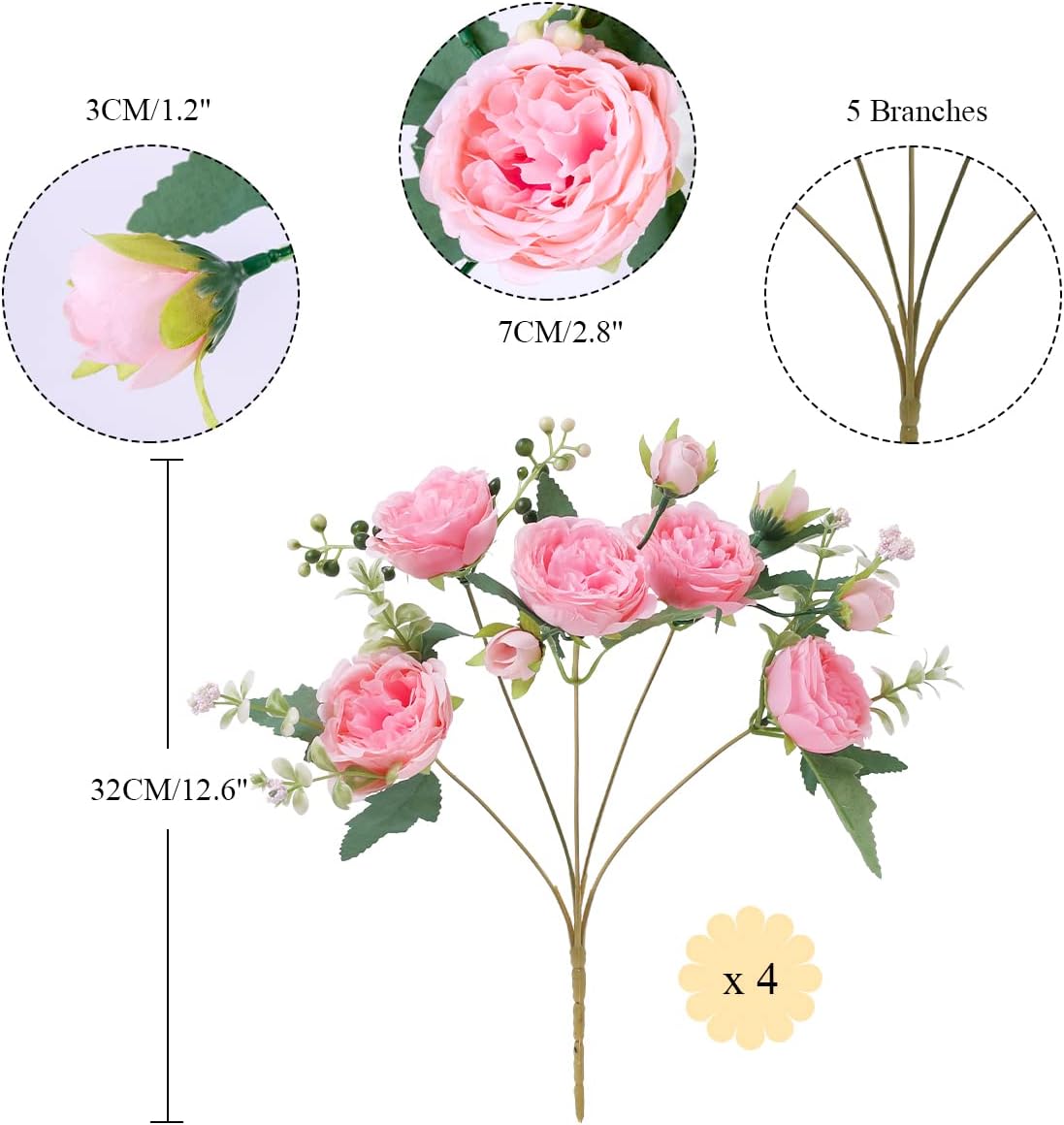 Großhandel 4 Bündel Pfingstrose Künstliche Blumen Blaugrün Blumen Seidenpfingstrosen Blumensträuße für Hochzeit Partei Tischaufsätze Blumenarrangement Heim Küche Dekor