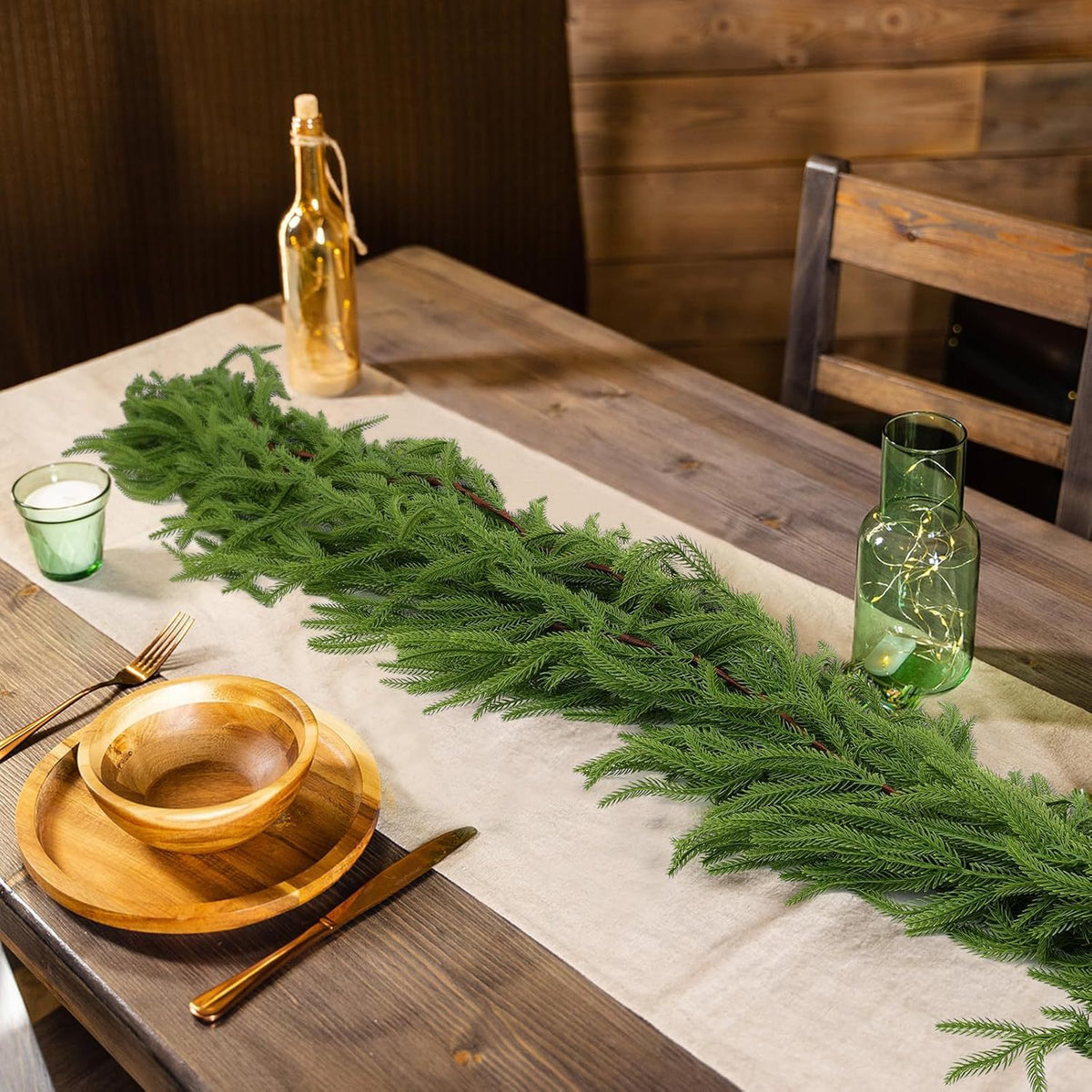 4 Größen künstliche Norfolk-Tannengirlanden – Realistische Tannengirla – kunstblumenshop