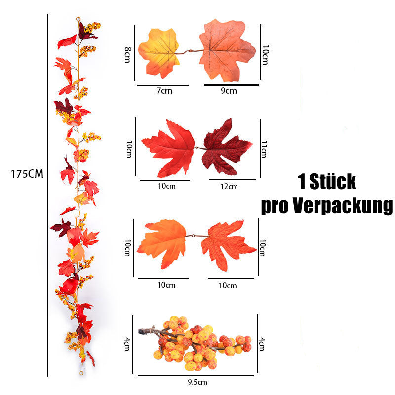 Großhandel Künstliche Ahornblatt-Lianen - Scheinbaumblätter für Schaufensterdekoration, Herbst, Halloween & Freizeitpark-Einrichtung - Nachgebildete Lianen