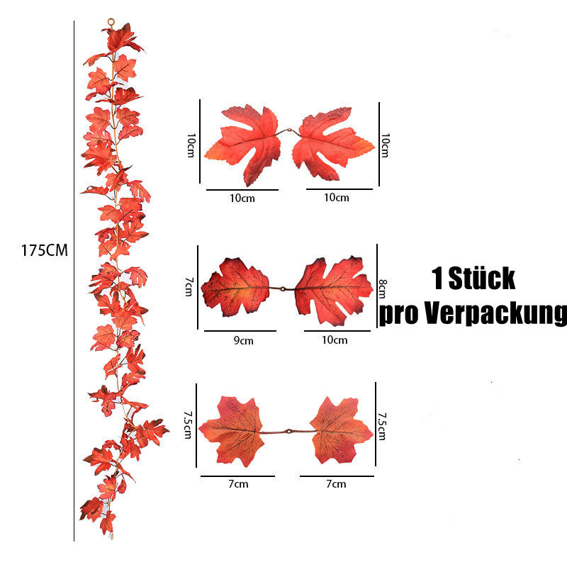 Großhandel Künstliche Ahornblatt-Lianen - Scheinbaumblätter für Schaufensterdekoration, Herbst, Halloween & Freizeitpark-Einrichtung - Nachgebildete Lianen