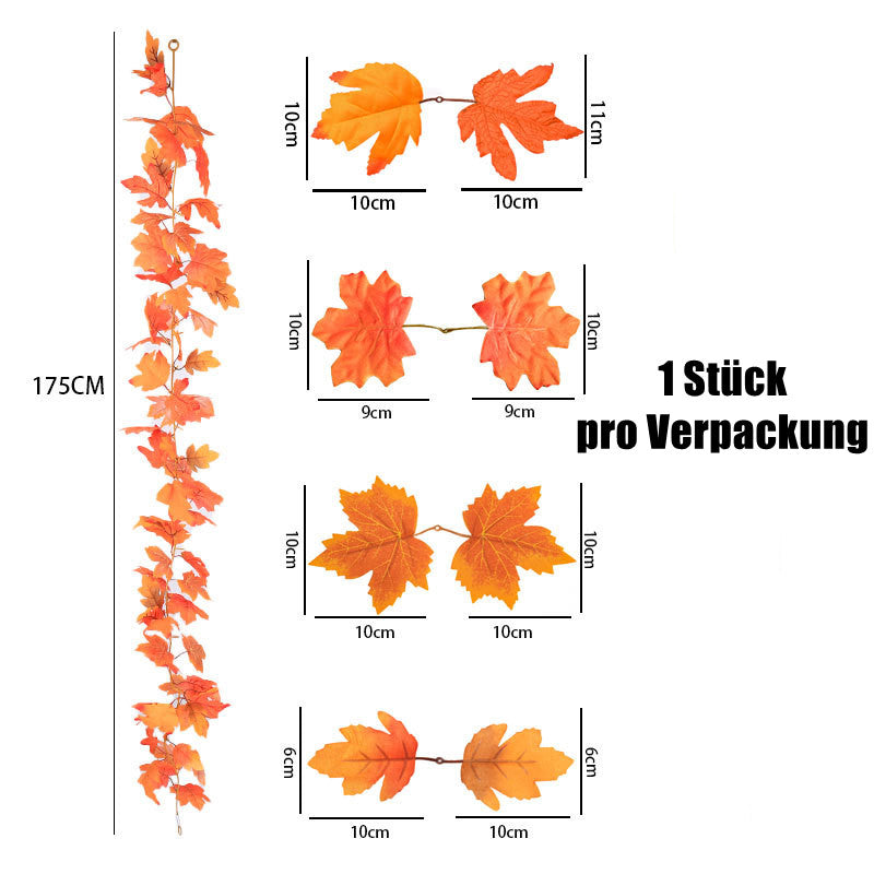 Großhandel Künstliche Ahornblatt-Lianen - Scheinbaumblätter für Schaufensterdekoration, Herbst, Halloween & Freizeitpark-Einrichtung - Nachgebildete Lianen