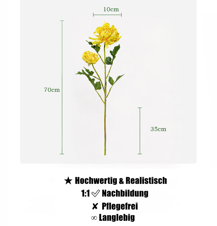 70 cm hohe künstliche Krabbenklau-Chrysantheme mit hochwertigem Berührungsgefühl für Home-Wedding-Dekoration