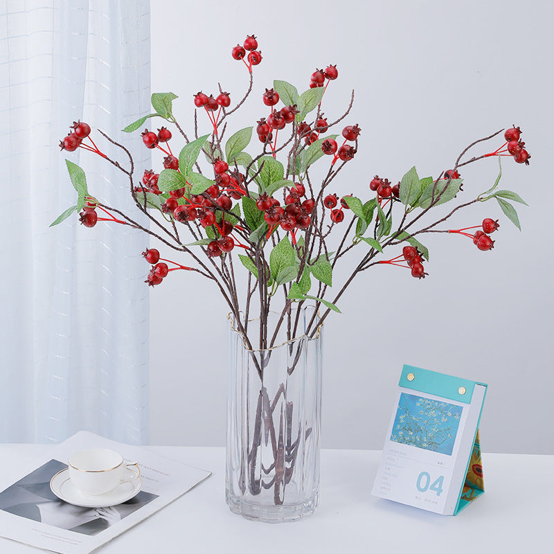 75 cm – Künstliche Hagebutten-Zweige Für herbstliche und winterliche Dekoration