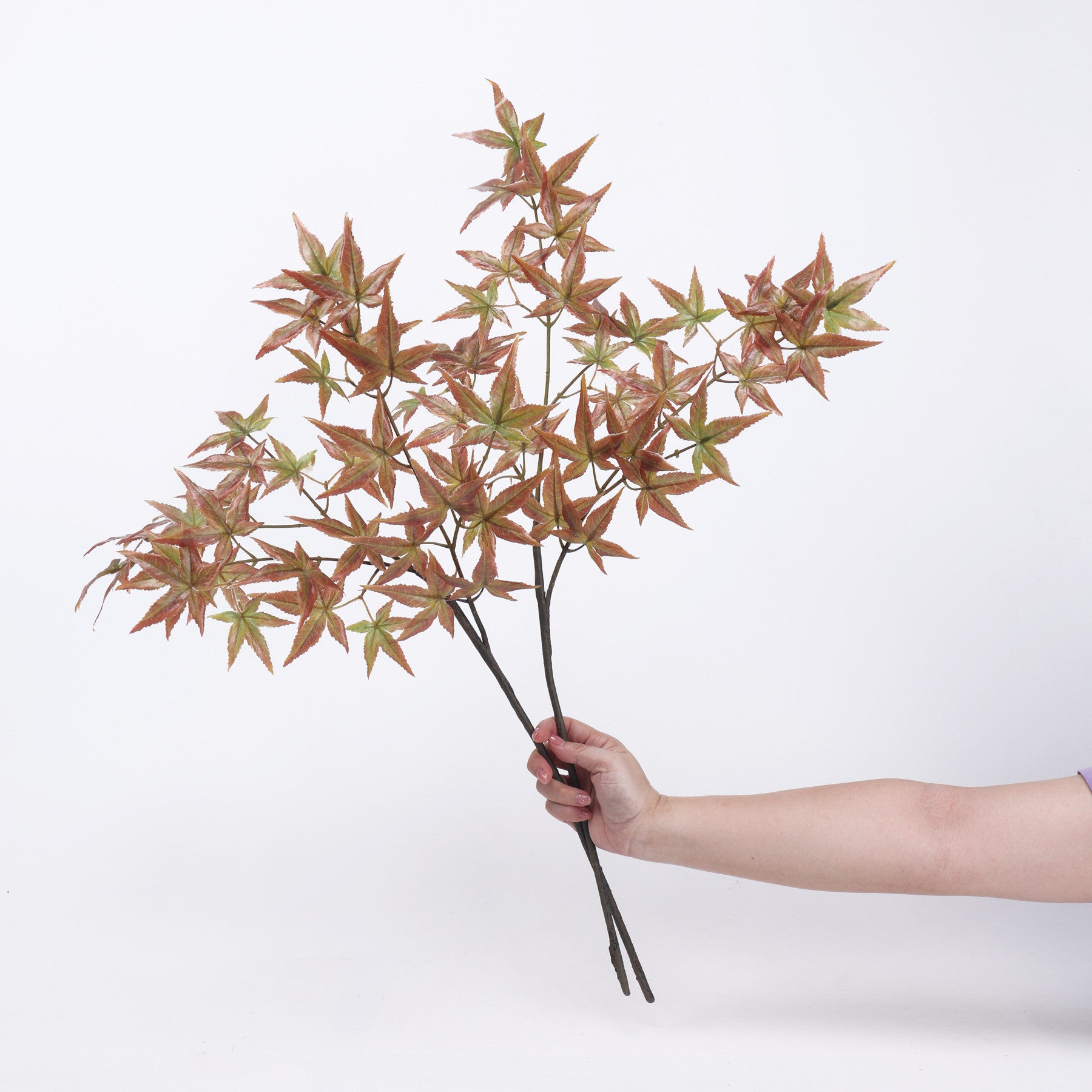 77 cm künstliche Ahornblätter mit realistischem Griff – Ideal für Herbstdekoration