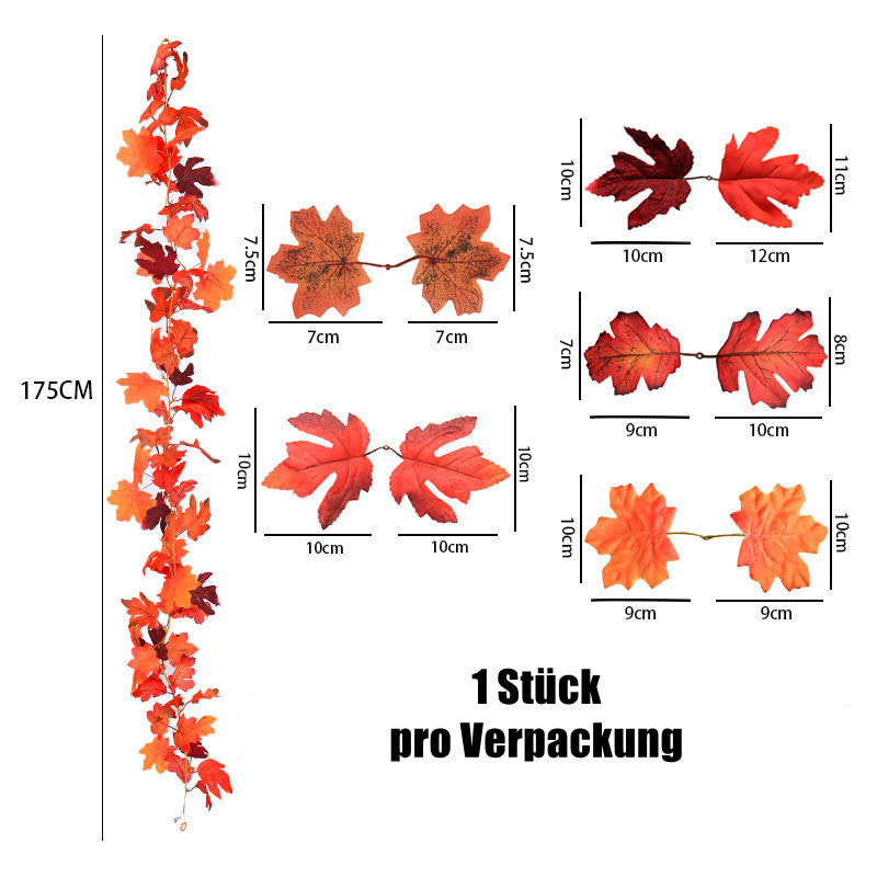 Großhandel Künstliche Ahornblatt-Lianen - Scheinbaumblätter für Schaufensterdekoration, Herbst, Halloween & Freizeitpark-Einrichtung - Nachgebildete Lianen