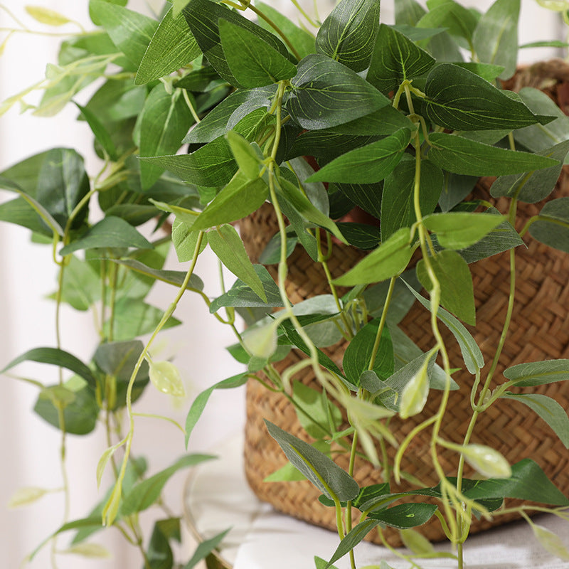 80 cm künstliche hängende Grünpflanzen – Clematisblätter für hängende Dekoration, fallende Blumensträuße & DIY
