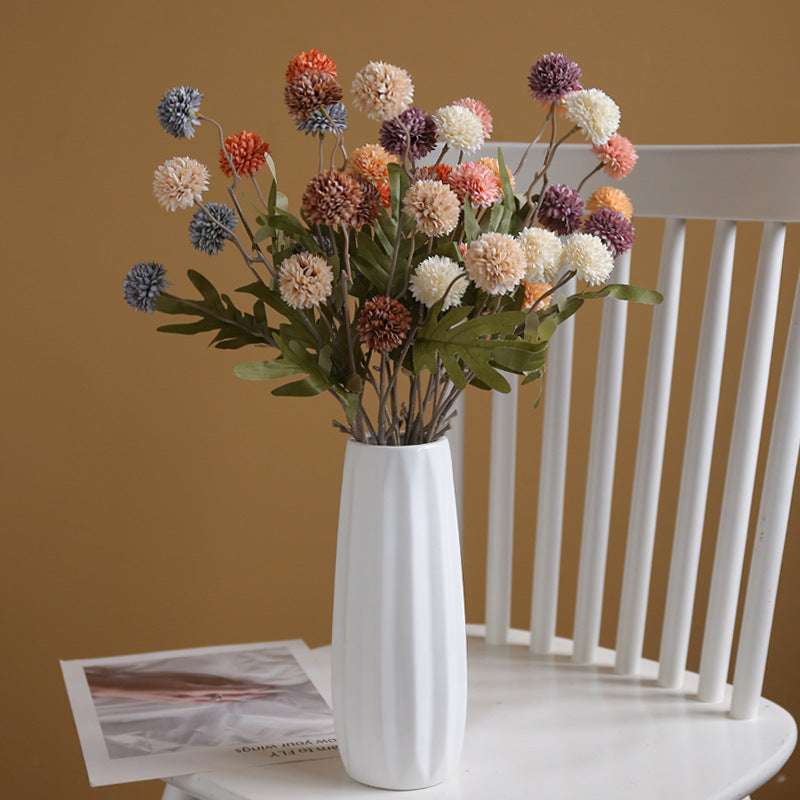 Großhandel: Faux-Kiku-Blumenstängel mit Pom-Pom-Bällen – für ästhetische Raumdekoration, Blumenarrangements und Tischanlagen