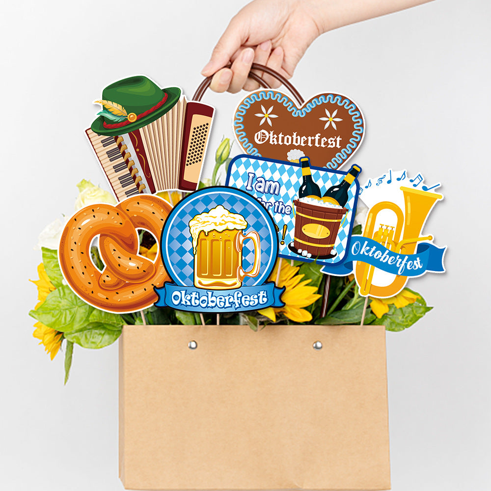 6er Set Oktoberfest Dekorationsstücke für Vasen, Feierdekoration