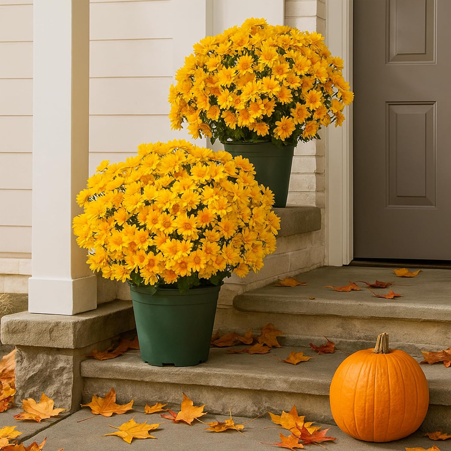 10 Bündel Draußen liegende künstliche Chrysanthemen mit UV-Schutz Außenblumen