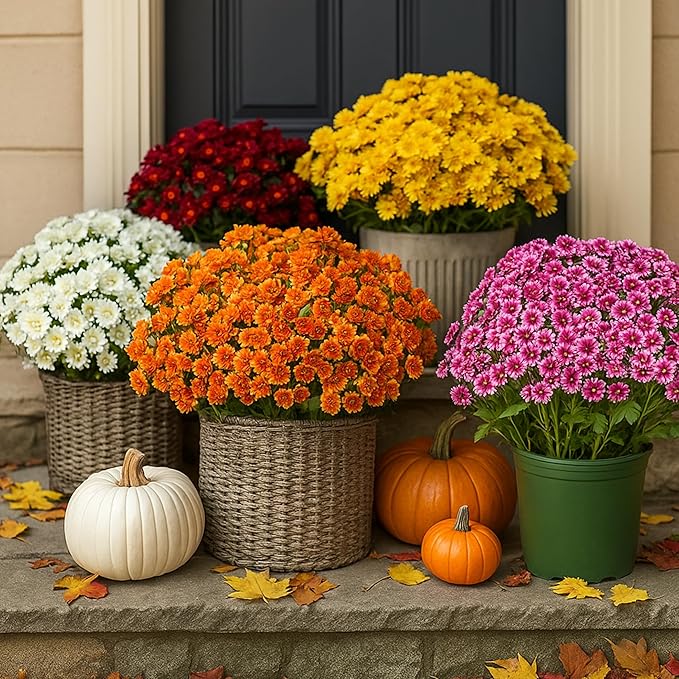 10 Bündel Draußen liegende künstliche Chrysanthemen mit UV-Schutz Außenblumen