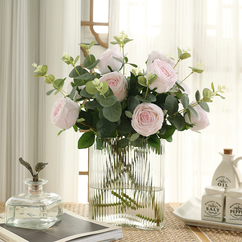 43 cm Echt-berührbare künstliche Rosen aus Latex – voll aufgeblüht für Zuhause-Dekoration