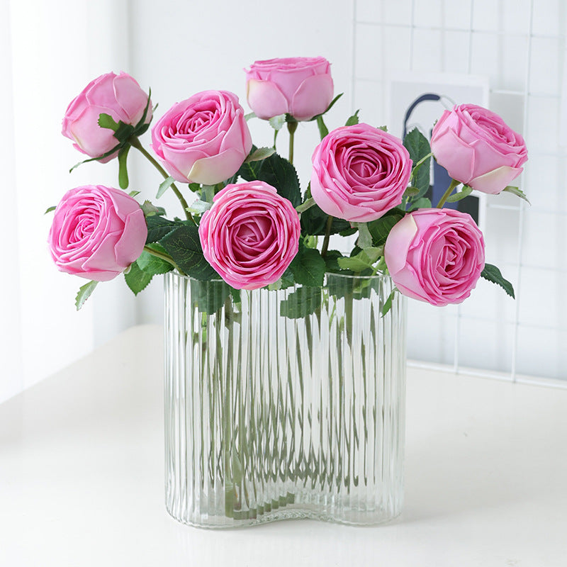 43 cm Echt-berührbare künstliche Rosen aus Latex – voll aufgeblüht für Zuhause-Dekoration
