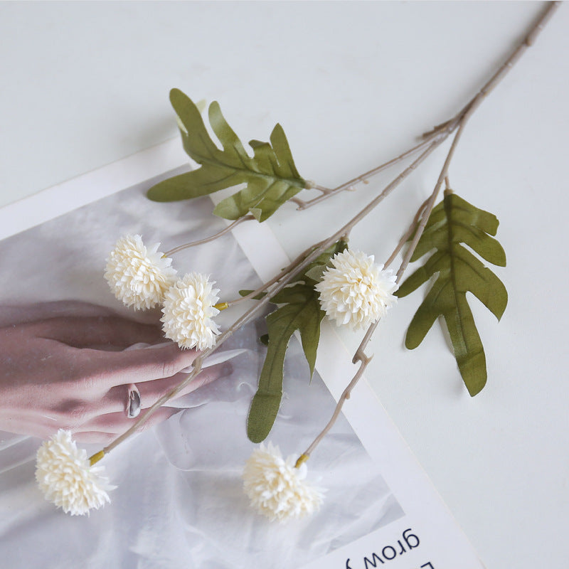 Großhandel: Faux-Kiku-Blumenstängel mit Pom-Pom-Bällen – für ästhetische Raumdekoration, Blumenarrangements und Tischanlagen
