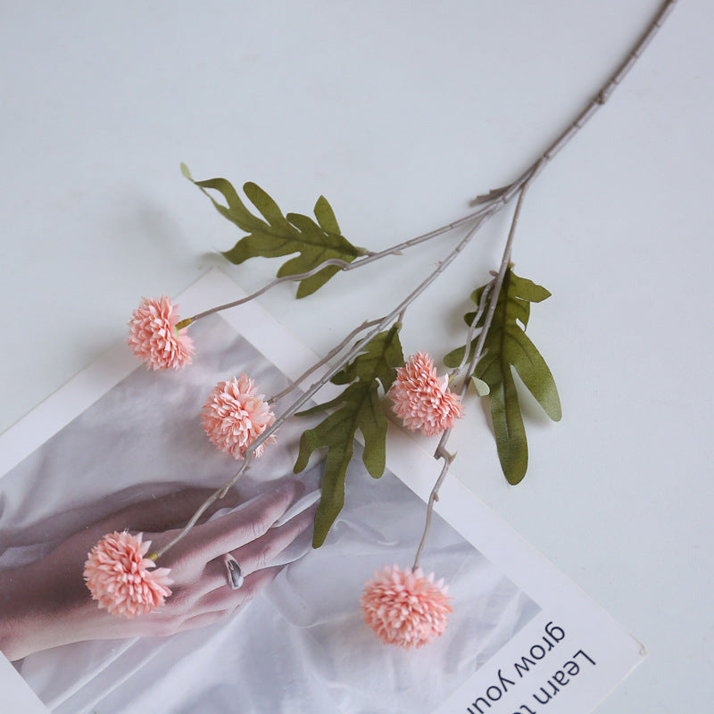 Großhandel: Faux-Kiku-Blumenstängel mit Pom-Pom-Bällen – für ästhetische Raumdekoration, Blumenarrangements und Tischanlagen