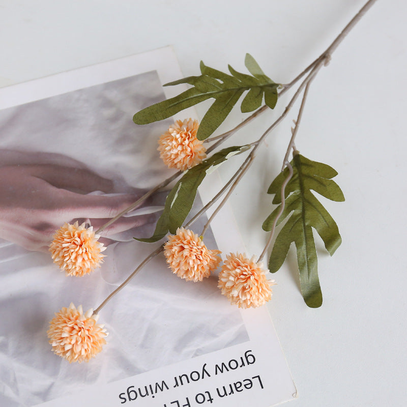 Großhandel: Faux-Kiku-Blumenstängel mit Pom-Pom-Bällen – für ästhetische Raumdekoration, Blumenarrangements und Tischanlagen