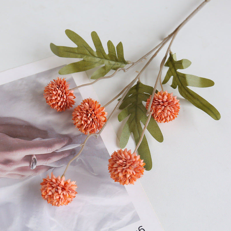 Großhandel: Faux-Kiku-Blumenstängel mit Pom-Pom-Bällen – für ästhetische Raumdekoration, Blumenarrangements und Tischanlagen
