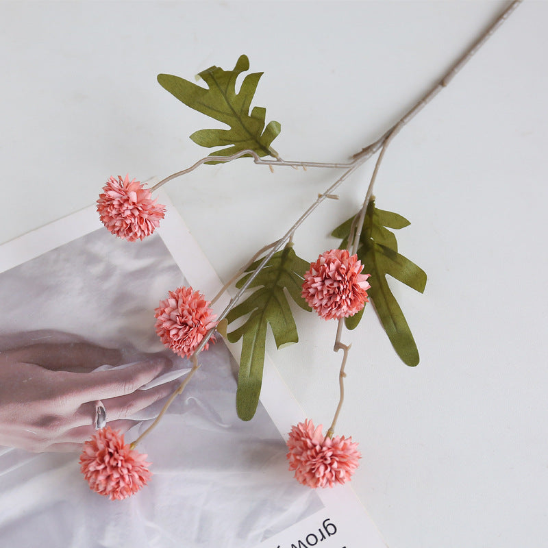 Großhandel: Faux-Kiku-Blumenstängel mit Pom-Pom-Bällen – für ästhetische Raumdekoration, Blumenarrangements und Tischanlagen