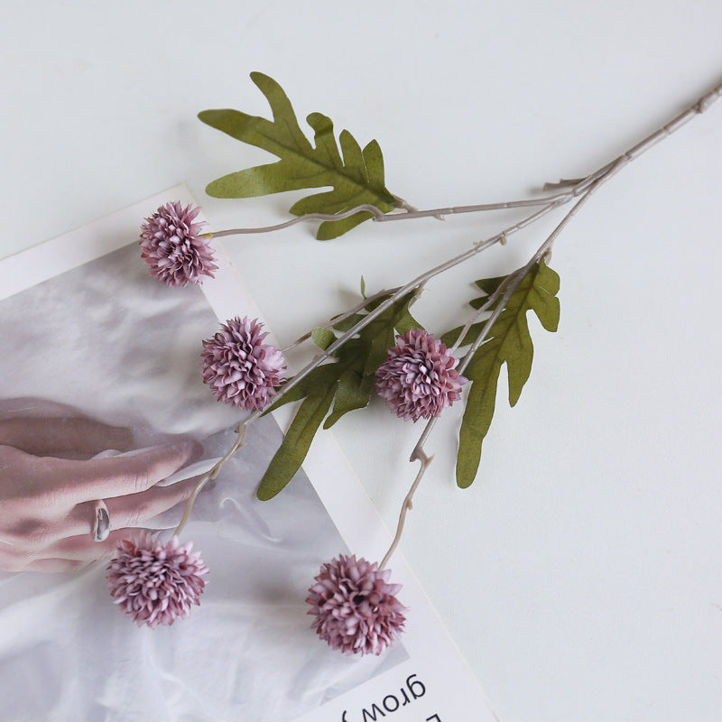 Großhandel: Faux-Kiku-Blumenstängel mit Pom-Pom-Bällen – für ästhetische Raumdekoration, Blumenarrangements und Tischanlagen