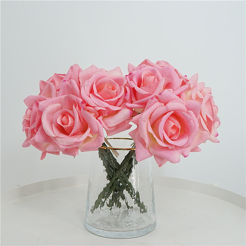 25 cm Feuchtigkeitsspürende künstliche Rosen – Blumenstrauß für Hochzeitsdekoration & Heimdekoration