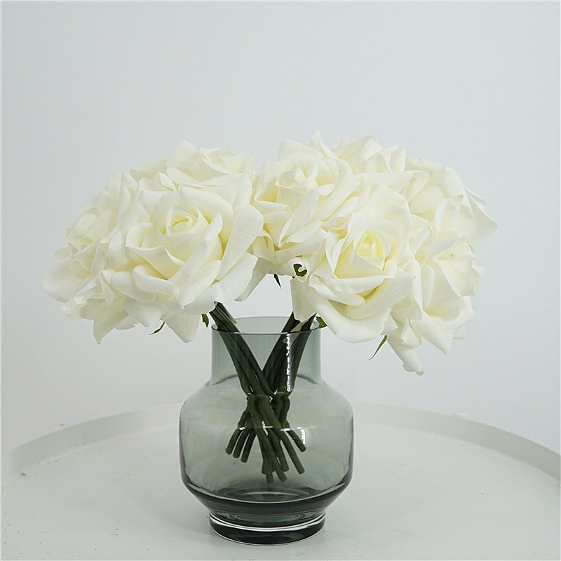 25 cm Feuchtigkeitsspürende künstliche Rosen – Blumenstrauß für Hochzeitsdekoration & Heimdekoration