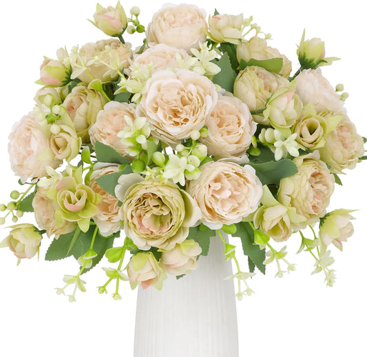 Natürlich Aussehende Seiden-Pfingstrosen Sträuße – 4er Set für Hochzeitstische, Home Decor & Küchendekoration | UV-beständig & Pflegeleicht