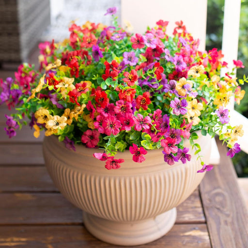 Großhandel: 20 Bündel künstliche Blumensträucher für den Außenbereich – UV-beständige Pflanzen zur Gartendekoration