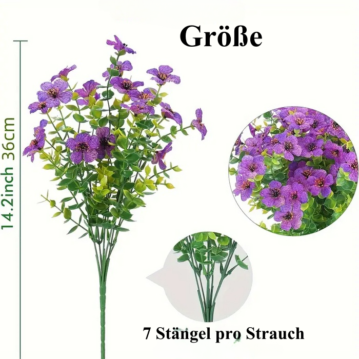 Großhandel: 20 Bündel künstliche Blumensträucher für den Außenbereich – UV-beständige Pflanzen zur Gartendekoration