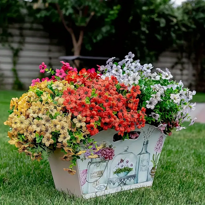 Großhandel: 20 Bündel künstliche Blumensträucher für den Außenbereich – UV-beständige Pflanzen zur Gartendekoration