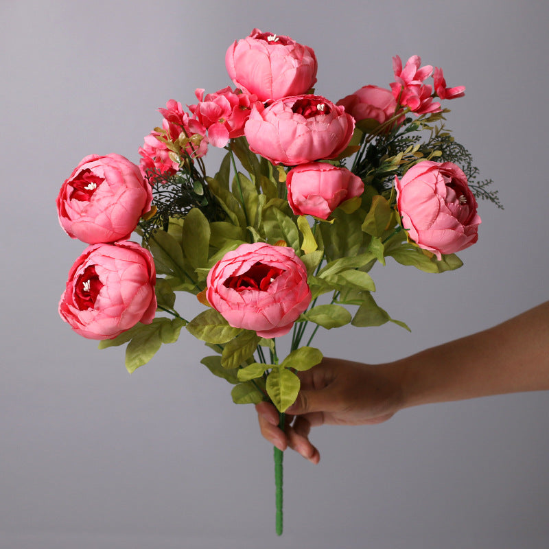 Großhandel mit künstlichen Pfingstrosen-Blütenbändern, 13 Stängel, Home-Dekoration, Hochzeitsdekoration, Dekorationsgegenstand