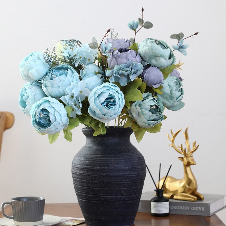 Großhandel mit künstlichen Pfingstrosen-Blütenbändern, 13 Stängel, Home-Dekoration, Hochzeitsdekoration, Dekorationsgegenstand