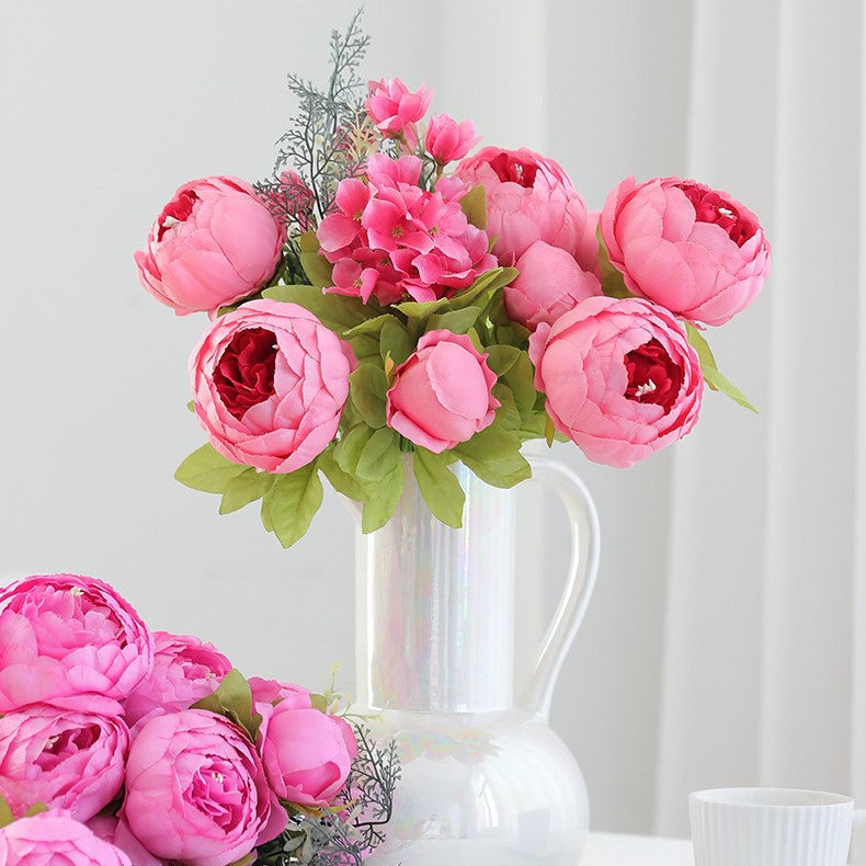 Großhandel mit künstlichen Pfingstrosen-Blütenbändern, 13 Stängel, Home-Dekoration, Hochzeitsdekoration, Dekorationsgegenstand