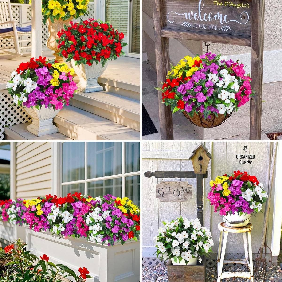 Fleißiges Lieschen Kunstblumen UV-beständig 10er Set ca. 40 cm Wetterfeste Balkon Garten Deko – kunstblumenshop
