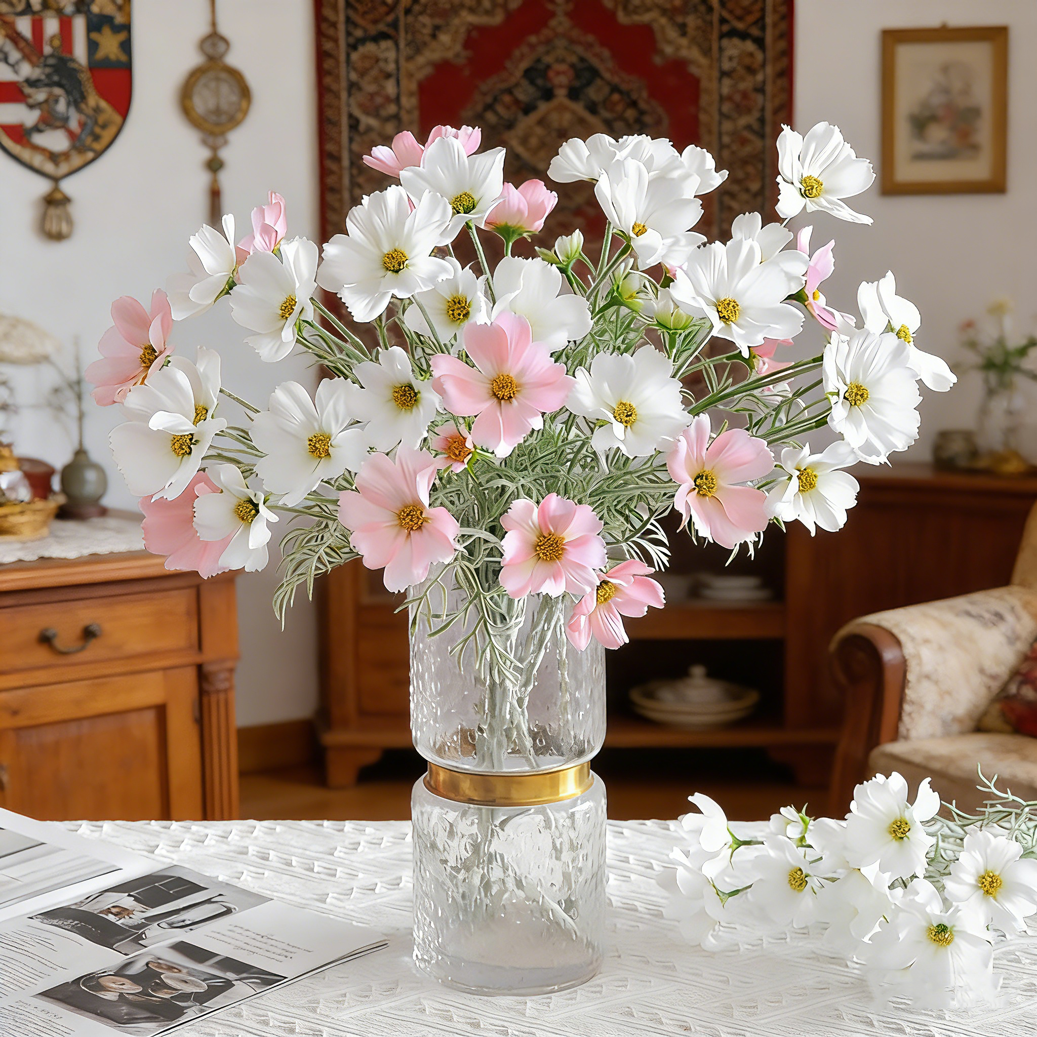 62cm Künstliche Hortensie Seidenblume für Deko, Hochzeit & Zuhause
