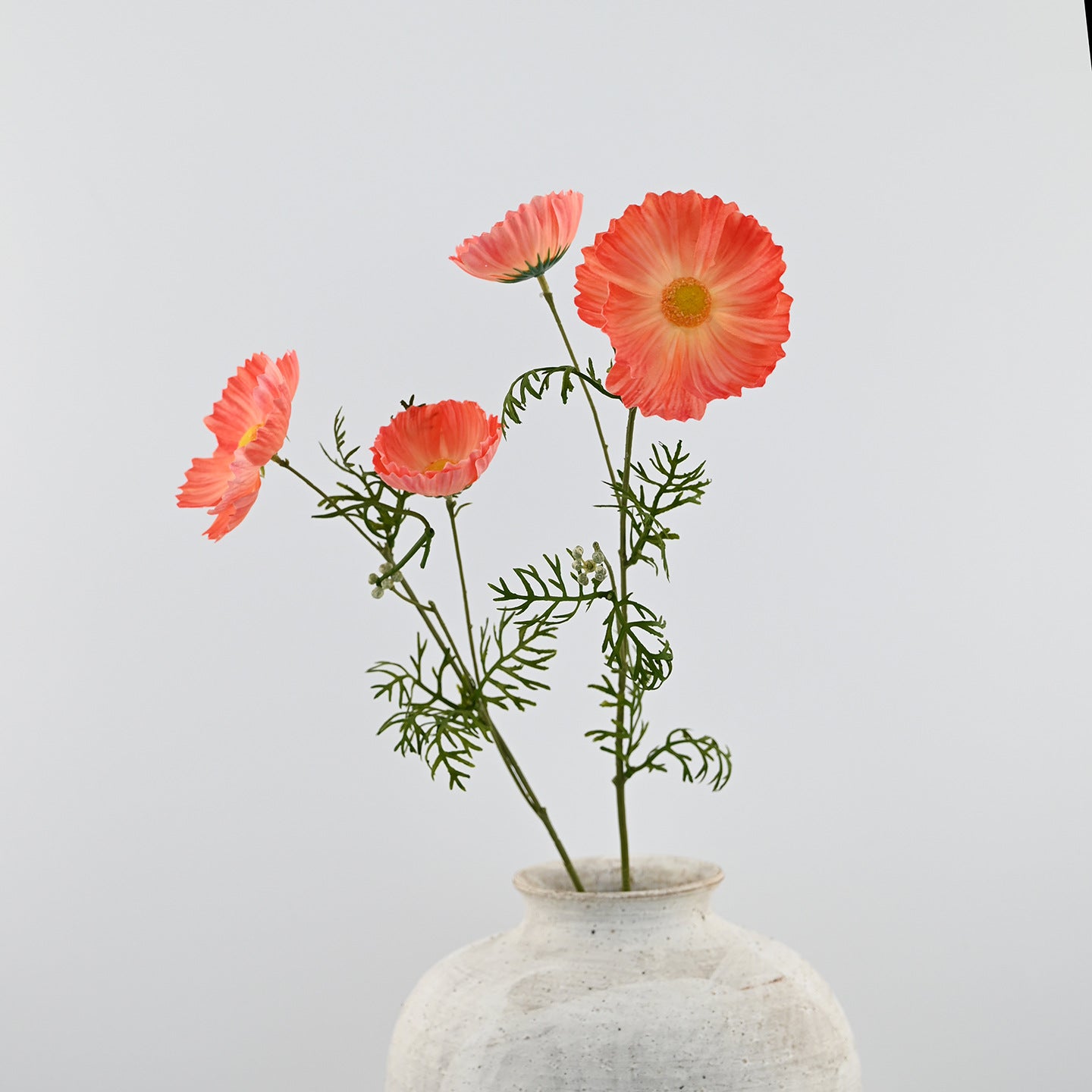 2er-Set Neue & Verbesserte Kunst-Mohnstiele – Realistische Seidenblumen für die Vase