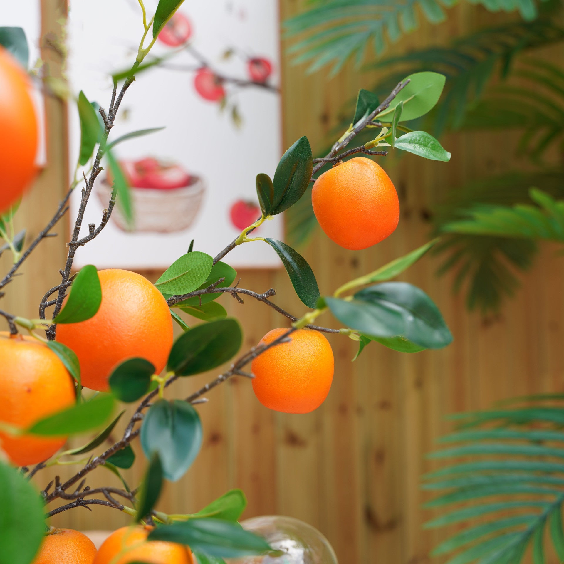 Extra hoch 94 cm Künstliche Äste mit Mandarinen Perfect für Oktoberfest & Hausdekoration