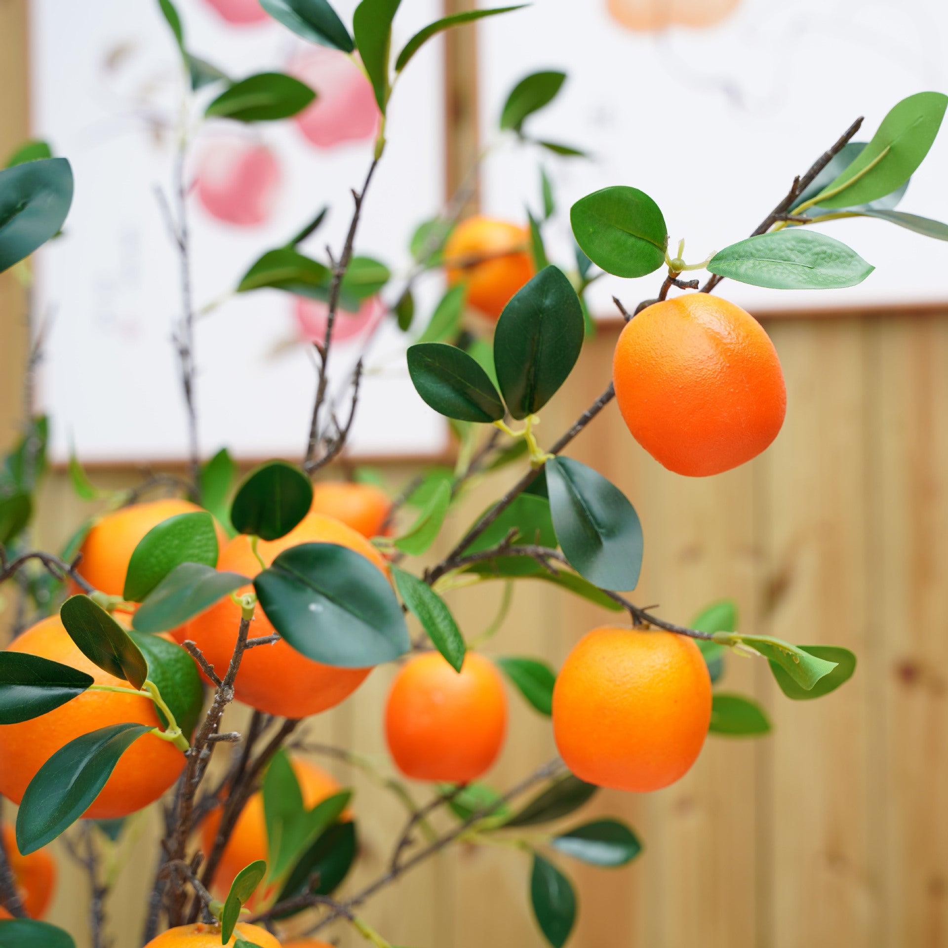 Extra hoch 94 cm Künstliche Äste mit Mandarinen Perfect für Oktoberfest & Hausdekoration