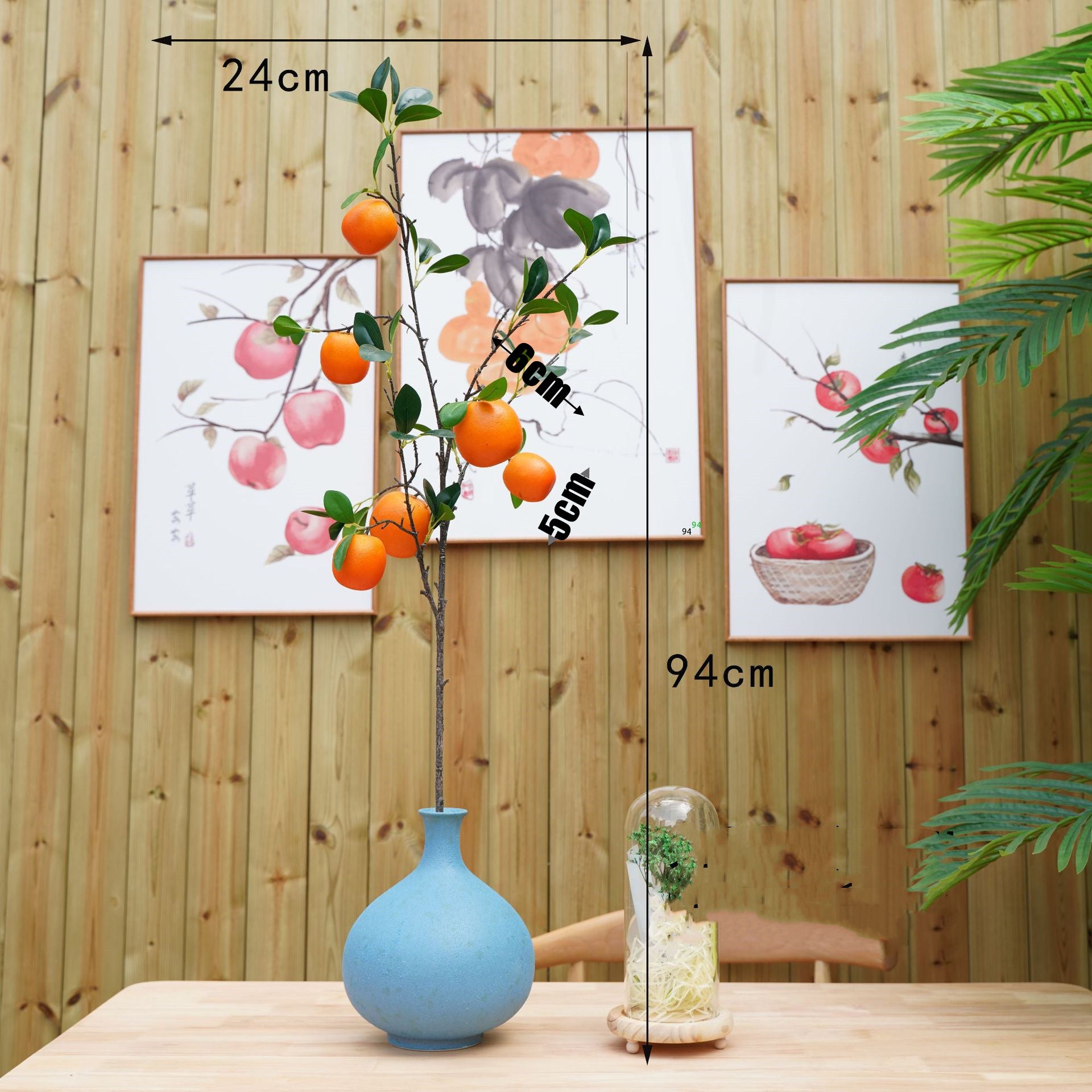 Extra hoch 94 cm Künstliche Äste mit Mandarinen Perfect für Oktoberfest & Hausdekoration