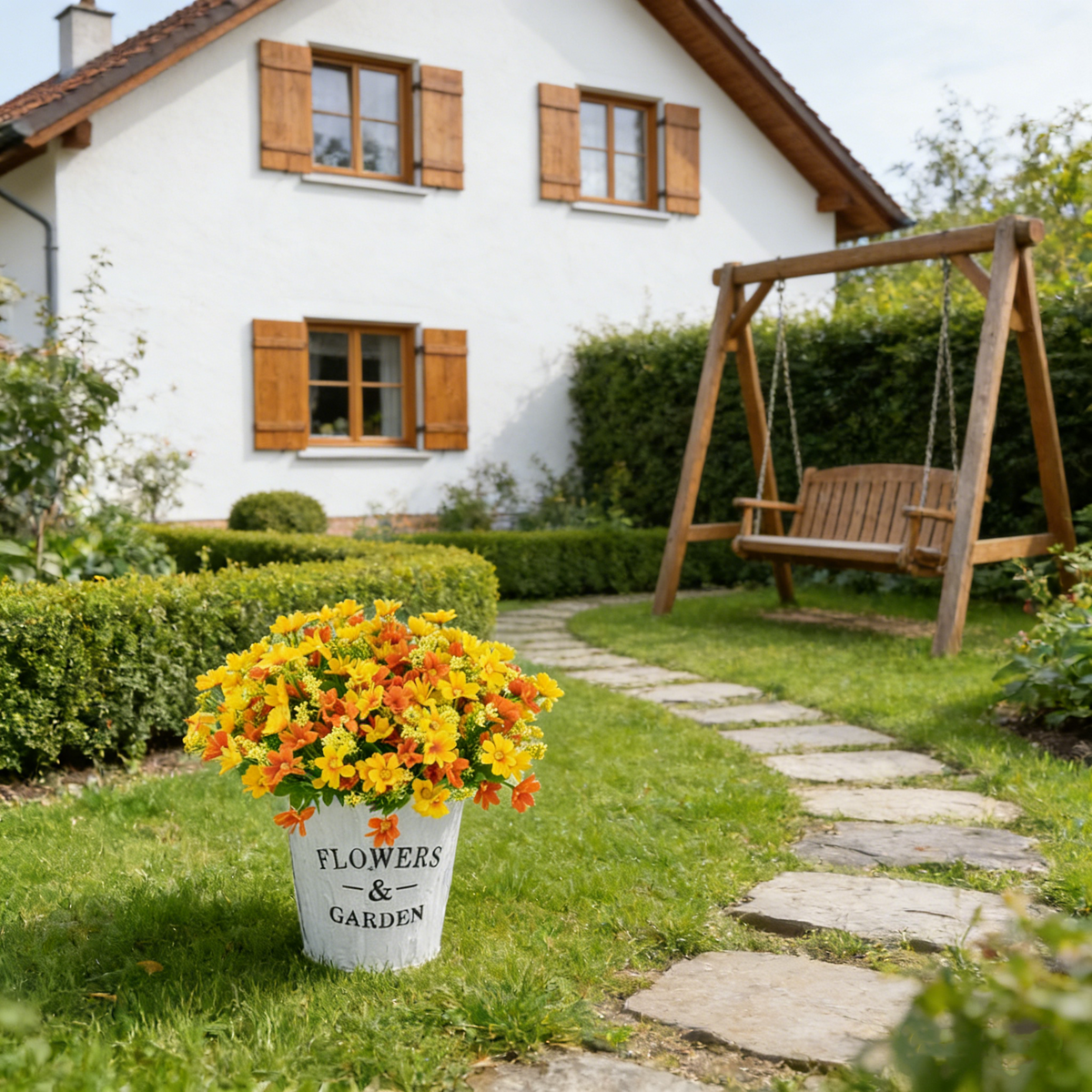 Künstliche Gänseblümchen Künstliche Balkonpflanzen und Innen, Plastik – kunstblumenshop