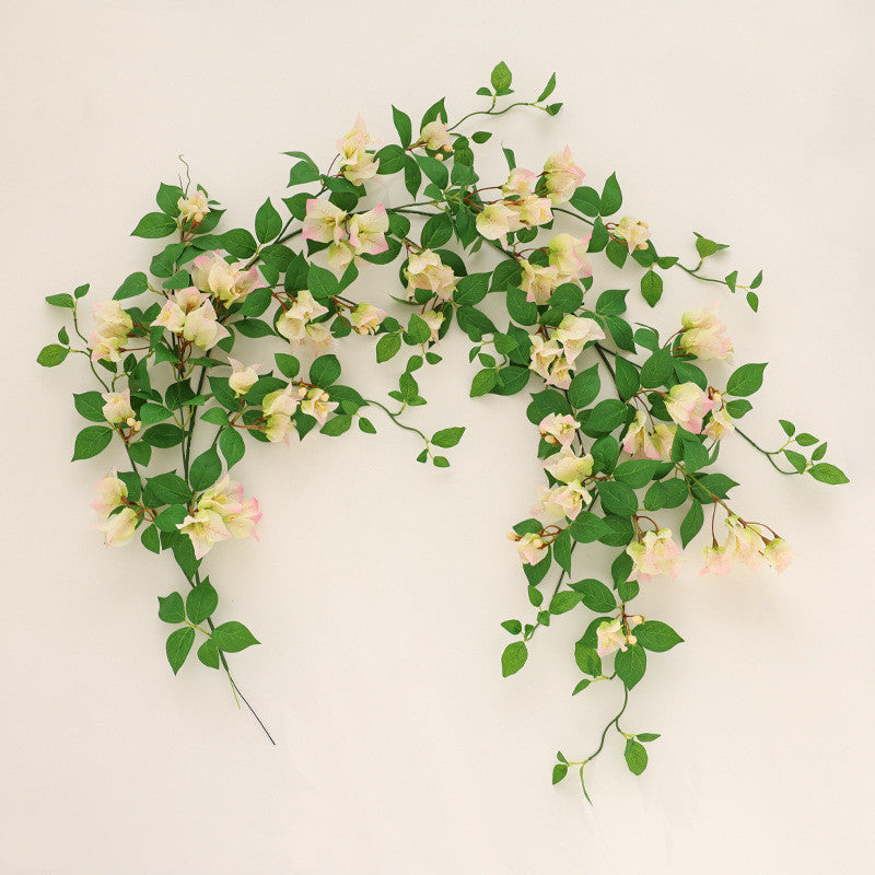 150 cm Künstliche Bougainvillea Hängeblumen, UV-beständig & wetterfest für Außen, lange Kunstranke für Balkon, Terrasse & Porch Dekoration