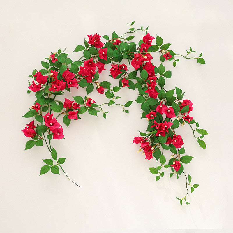 150 cm Künstliche Bougainvillea Hängeblumen, UV-beständig & wetterfest für Außen, lange Kunstranke für Balkon, Terrasse & Porch Dekoration