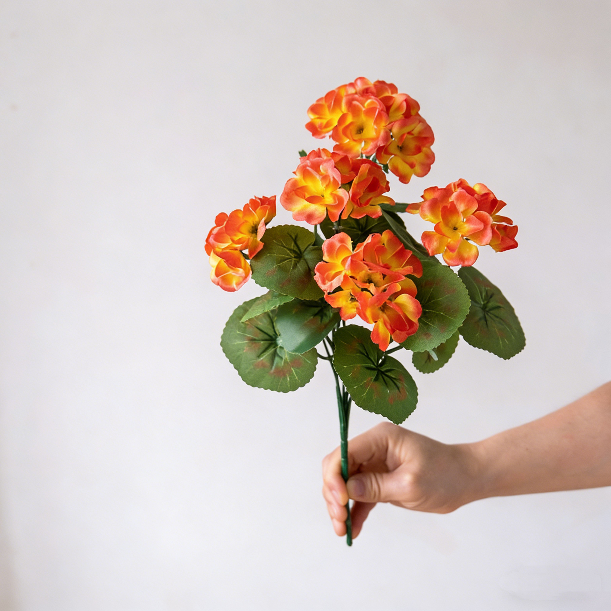 Künstliche Geranien 6 Stück – UV-beständige Kunstblumen für Außenbereich, täuschend echte Seidenblüten für Balkonkästen & Pflanzkübel