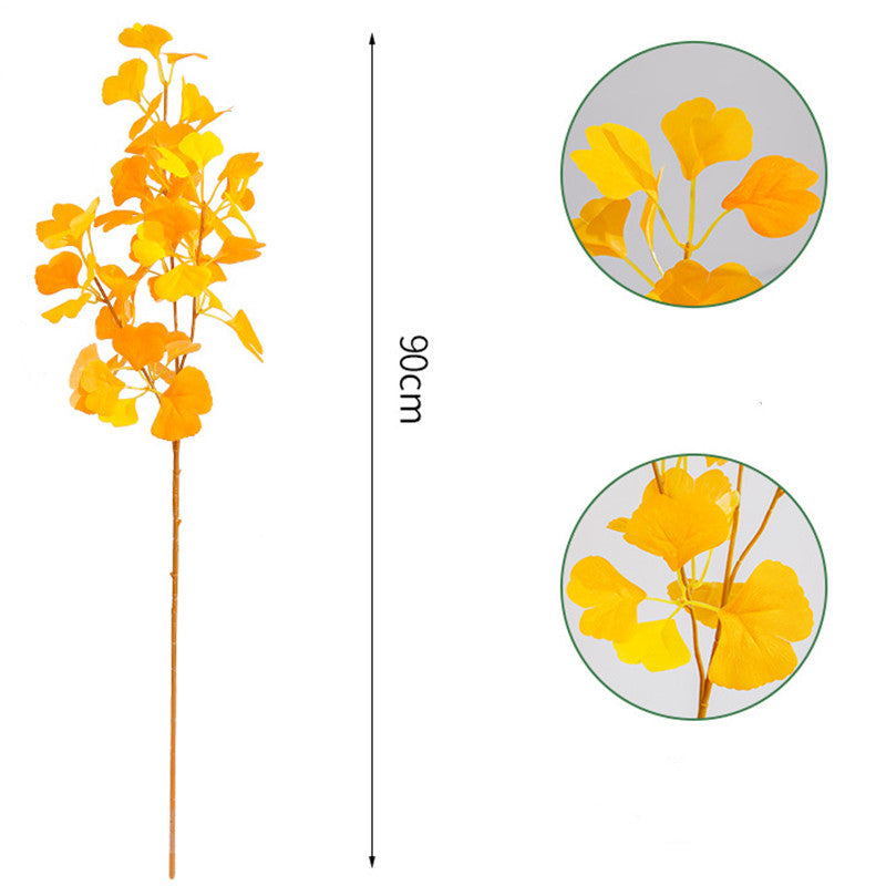 5 Stängel Künstliche Ginkgoblätter – Für Herbstdekoration & DIY Blumenarrangements