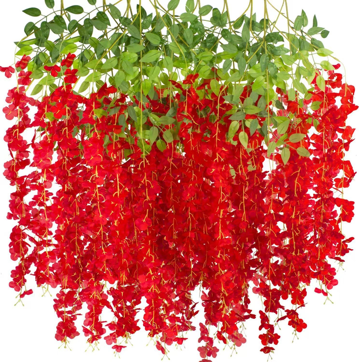 Künstliche Glyzinien-Girlande 12 Stück Blütenreben für Outdoor Deko, Hof & Garten